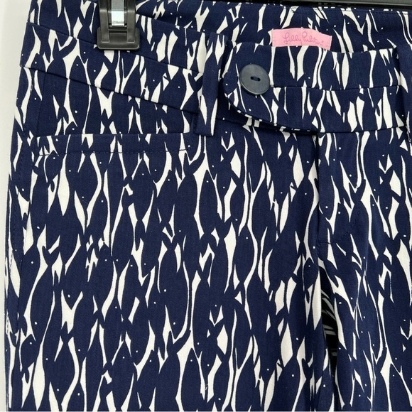 Lilly Pulitzer Navy Capri New School Fish Print Pants - Picture 5 of 14
